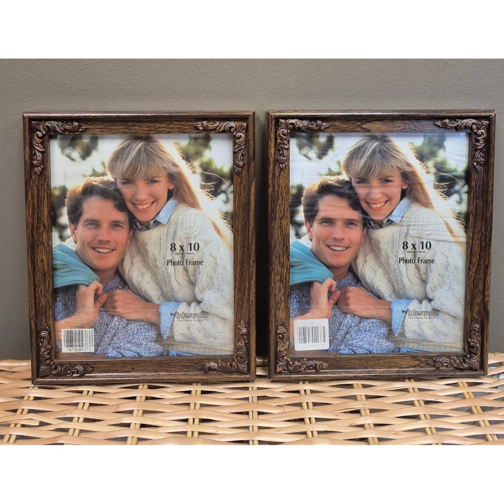 Intercraft Set of 2 8x10 Ornate Picture Frames Wood Look Baroque Victorian Decor